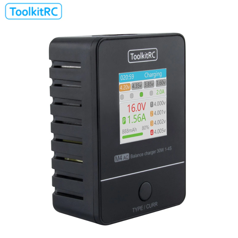 ToolkitRC M4AC 30W LCD Screen  - Drone Racing Charger reseña y precio