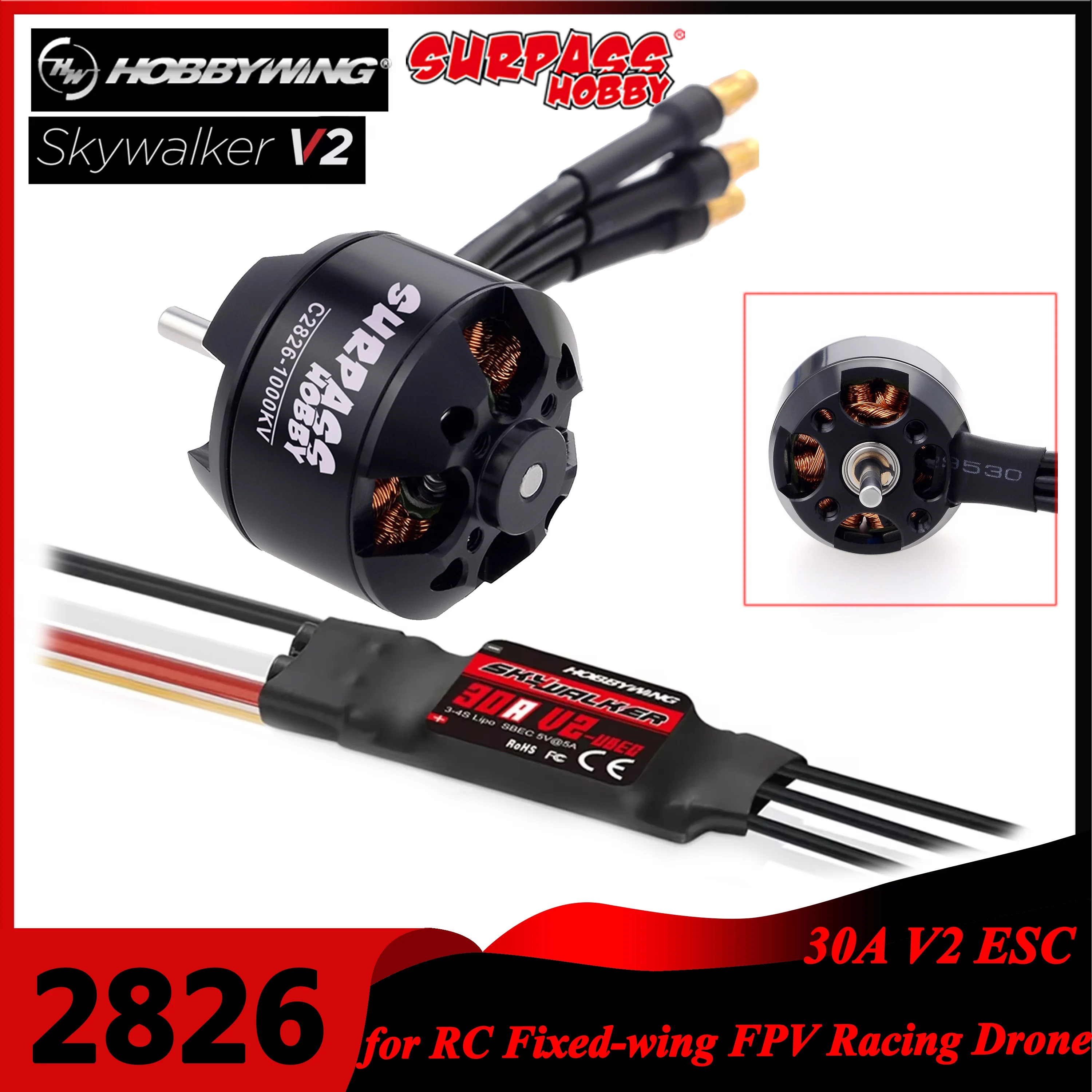 Surpass Hobby 2826 1000KV 1350 - Drone Racing Esc reseña y precio