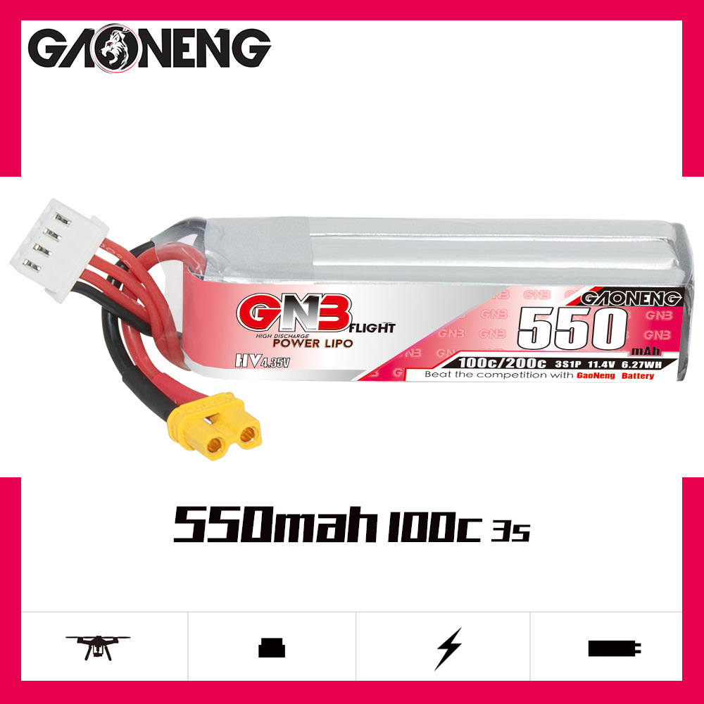 GNB HV 11.4V 550mAh 100C/200C  - Drone Racing Battery reseña y precio