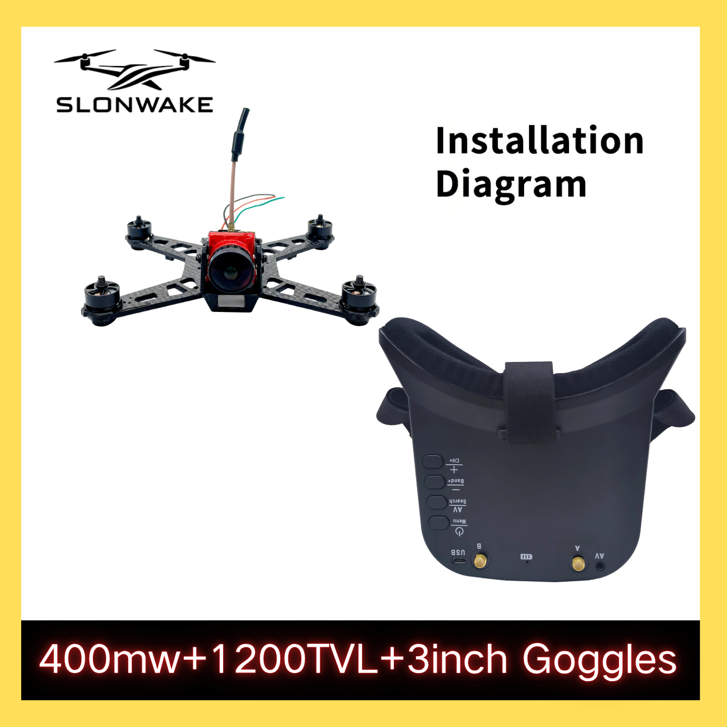 SLONWAKE 5.8G 48CH FPV 400mw V - Drone Racing Camera reseña y precio