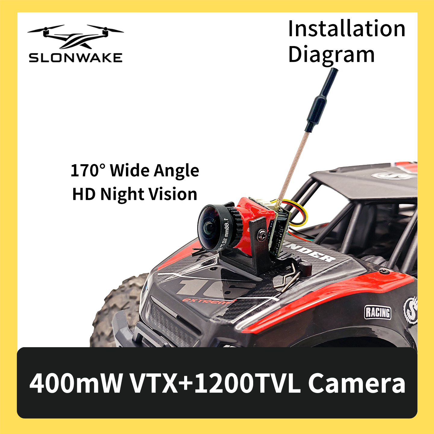 SLONWAKE 5.8G 48CH FPV 400mw V - Drone Racing Camera reseña y precio