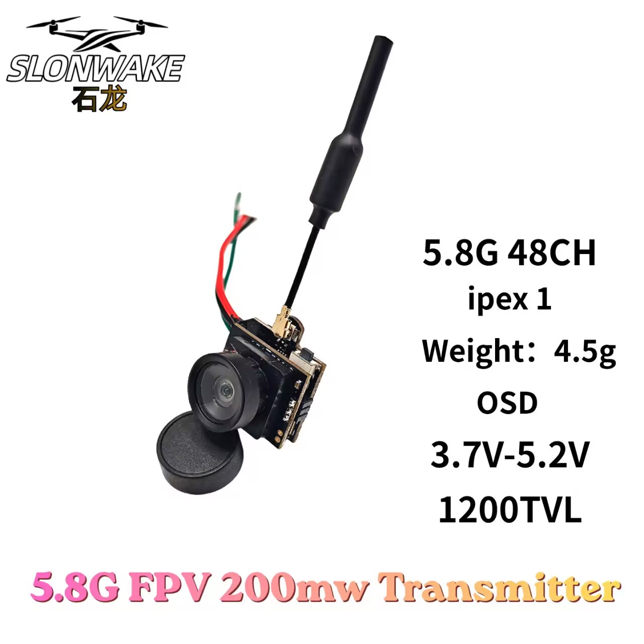 SLONWAKE 5.8G Analog VTX Trans - Drone Racing Camera reseña y precio